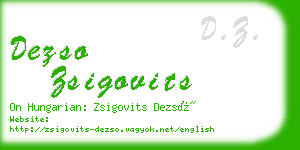 dezso zsigovits business card